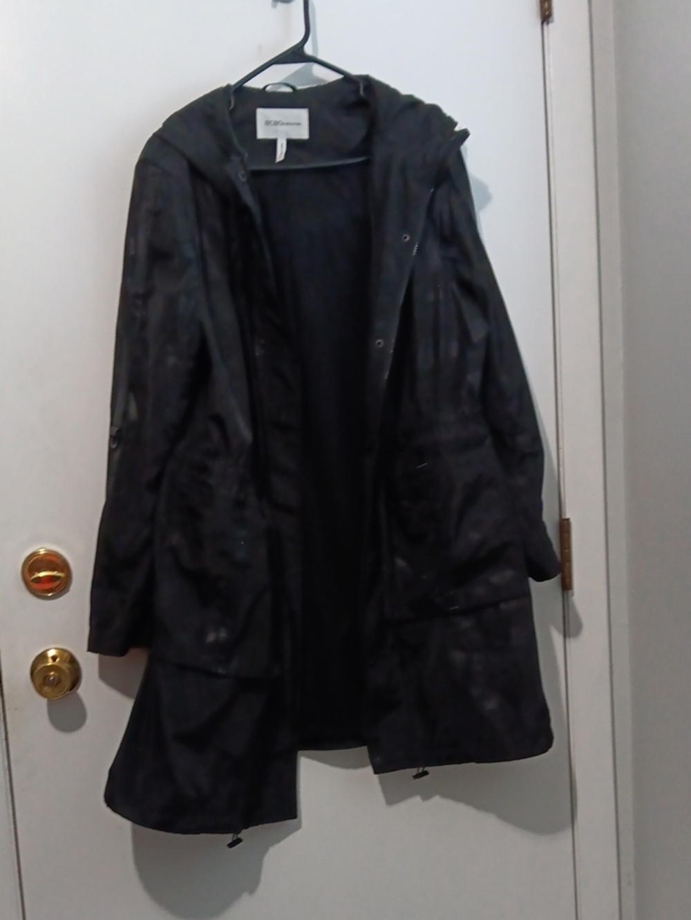 BCBGeneration Black Hooded Trench Coat